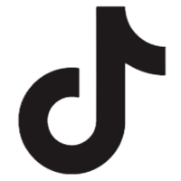 Black TikTok logo on a white background